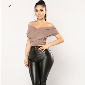 NWT Fashion Nova Ex Sir Bodysuit - Rose Gold - Medium